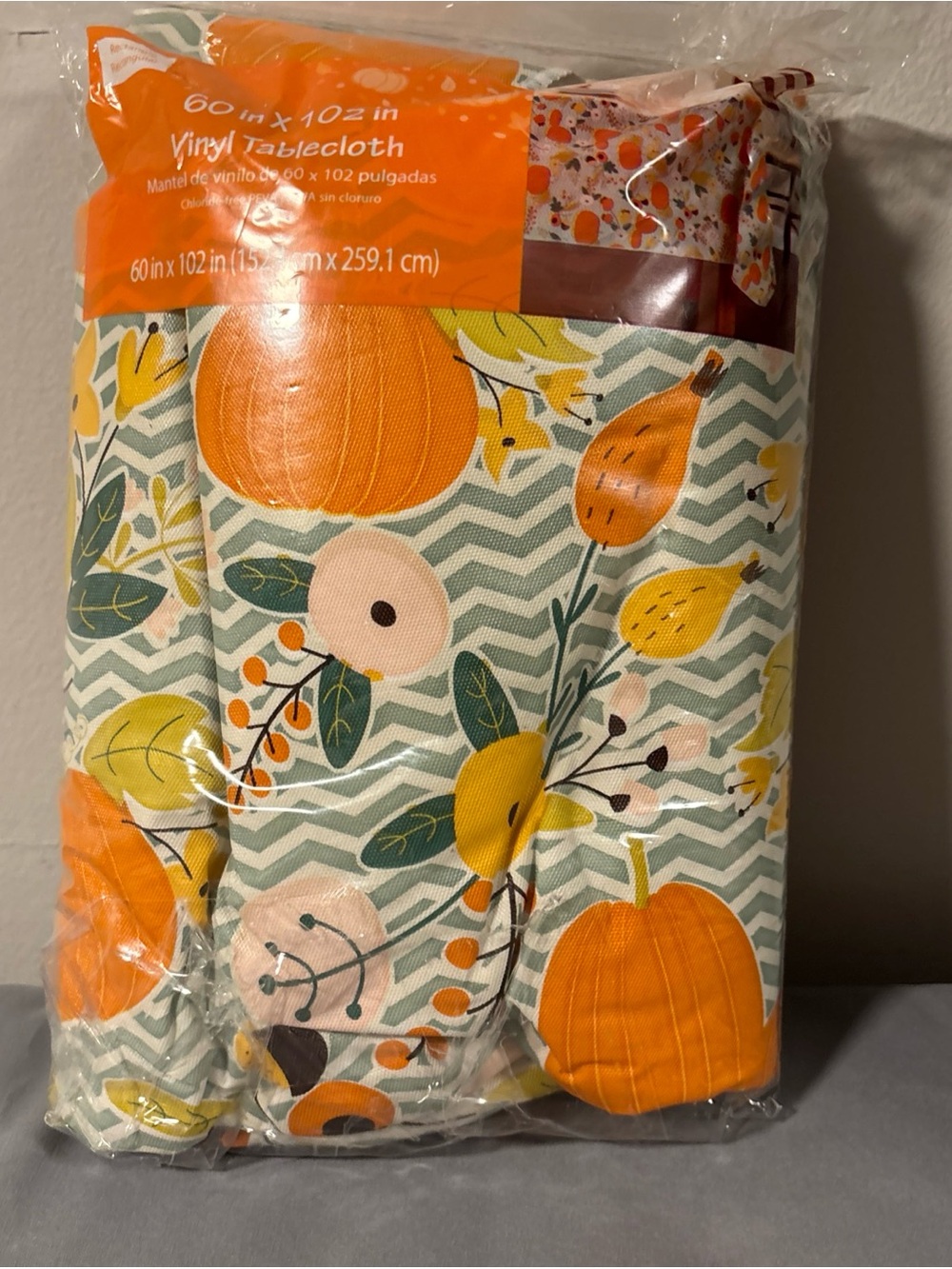 Fall linen tablecloth 60 x 102
